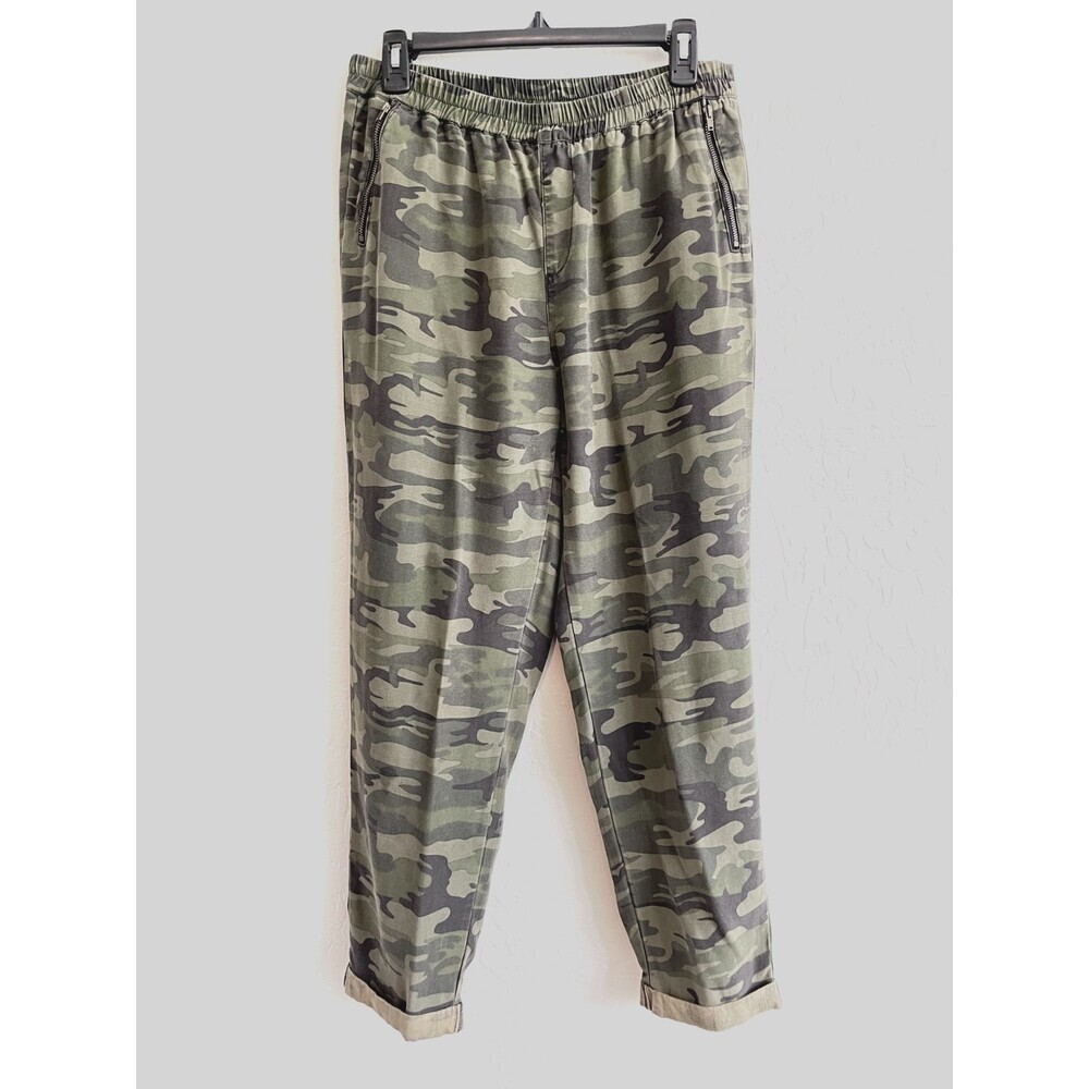Soft Surroundings Womans Rila Weekend Camo Joggers SZ M Military‎ Boho